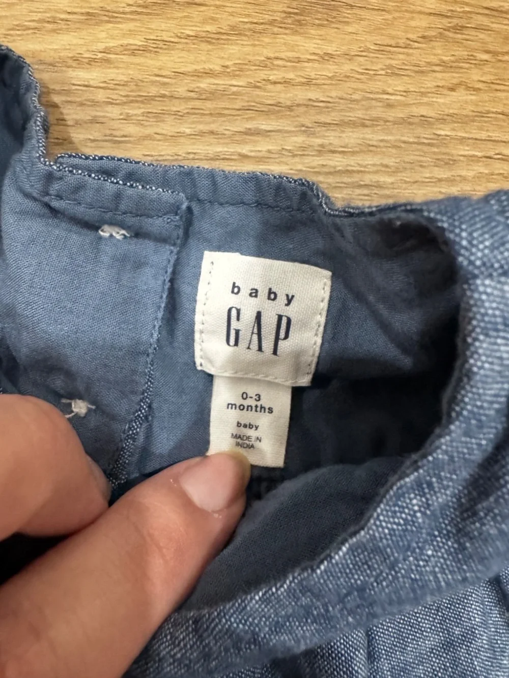 Baby GAP Girls 0-3M Chambray Fairy Print Dress Blue